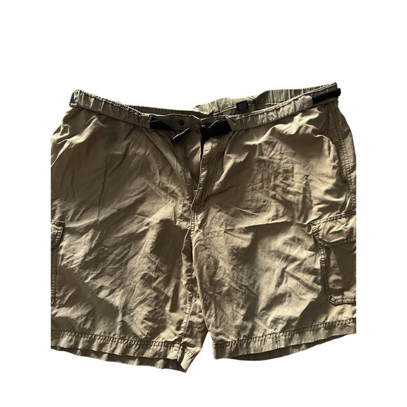 Eddie Bauer Mens XL Khaki Cargo Shorts With Adjustable Belt Cotton Blend - Picture 1 of 8